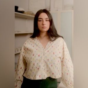 Beaton Linen - Marion Blouse - Wildflower sz L